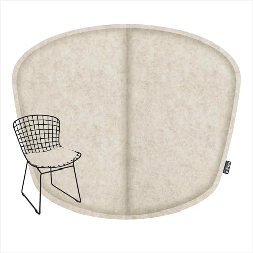 Feltd. R-Pet Sitzkissen für Bertoia Wire, Gepolstert mit Klettverschluss, Optional mit Rückenkissen (Cotton, Sitzkissen inklusive Rückenkissen) von Feltd.