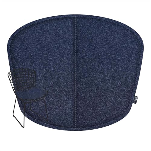 Feltd. R-Pet Sitzkissen für Bertoia Wire, Gepolstert mit Klettverschluss, Optional mit Rückenkissen (Denim, Sitzkissen inklusive Rückenkissen) von Feltd.
