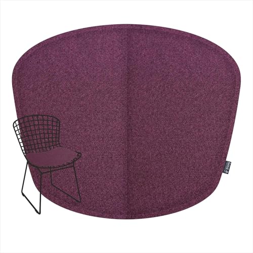 Feltd. R-Pet Sitzkissen für Bertoia Wire, Gepolstert mit Klettverschluss, Optional mit Rückenkissen (Eggplant, Sitzkissen inklusive Rückenkissen) von Feltd.