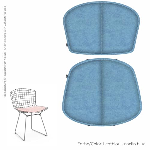 Feltd. R-Pet Sitzkissen für Bertoia Wire, Gepolstert mit Klettverschluss, Optional mit Rückenkissen (Mango, Sitzkissen inklusive Rückenkissen) von Feltd.