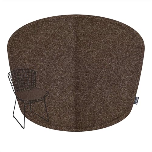 Feltd. R-Pet Sitzkissen für Bertoia Wire, Gepolstert mit Klettverschluss, Optional mit Rückenkissen (Mocca, Sitzkissen inklusive Rückenkissen) von Feltd.