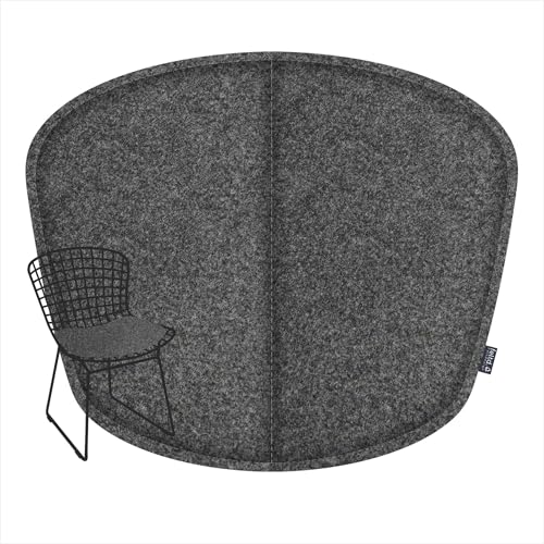 Feltd. R-Pet Sitzkissen für Bertoia Wire, Gepolstert mit Klettverschluss, Optional mit Rückenkissen (Shadow, Sitzkissen inklusive Rückenkissen) von Feltd.