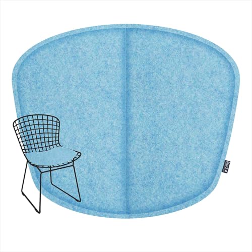 Feltd. R-Pet Sitzkissen für Bertoia Wire, Gepolstert mit Klettverschluss, Optional mit Rückenkissen (Sky, Sitzkissen inklusive Rückenkissen) von Feltd.