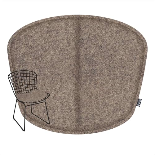 Feltd. R-Pet Sitzkissen für Bertoia Wire, Gepolstert mit Klettverschluss, Optional mit Rückenkissen (Walnut, Sitzkissen inklusive Rückenkissen) von Feltd.