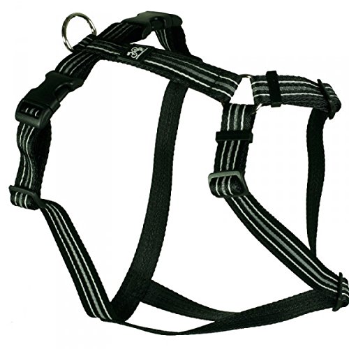 Feltmann Hundegeschirr - Soft-Nylonband Reflektierend schwarz, Bauchumfang 50-65 cm, 20 mm Bandbreite von Feltmann