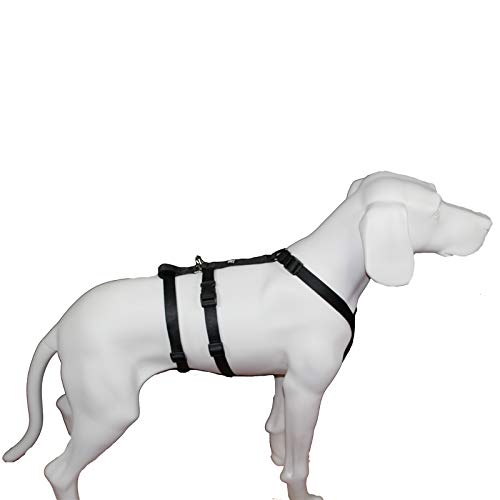 Feltmann NoExit Hundegeschirr® - ausbruchssicher, Panikgeschirr, Unifarben Schwarz, Bauchumfang 55-75 cm, 20 mm Bandbreite von Feltmann