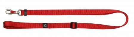 Nylonleine Kombileine Uni Rot, Soft Nylon, stufenlos verstellbar 100-200cm, 15mm von Feltmann