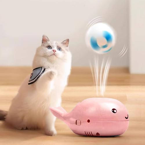 Fenayuu Ball Katzenspielzeug | Schwimmendes Wal Katzenspielzeug | Wal Schwimmball - Fußball Für Hauskatzen von Fenayuu