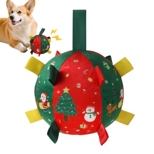 Fenayuu Interaktiver Hundeball, Weihnachts Plüsch Quietschball Hundekauspielzeug, Interaktives Beisspielzeug Für Welpen Mittelgroße Große Hunde Outdoor Förderung Bewegung Beschäftigung von Fenayuu