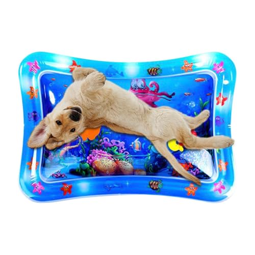 Fenayuu Katzen Wasserspielmatte | Katzen Wassersensorik Spielmatte | Interaktive Hundeanreicherung Spielzeug | Verdickte Interaktive Katzenspielzeug Mit Meeresdesign von Fenayuu