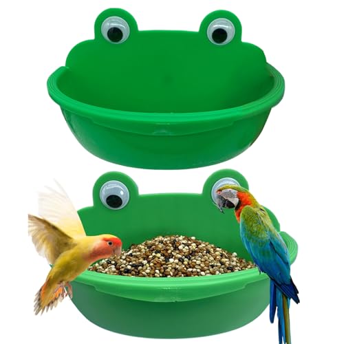 Fenayuu Vogelnäpfe, Multifunktionaler Futterspender, Spritzsicheres Lovebird Badegericht Für Graue Cockatiel, Shotet Fütterungsbehälter von Fenayuu