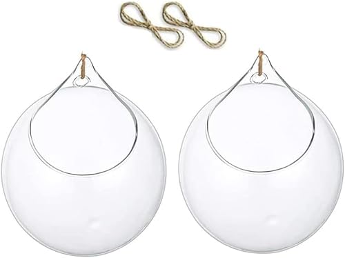 2 Stück Glas-Pflanzgefäß zum Aufhängen, Glas-Terrarium, Sukkulenten, Moos, Pflanzgefäß, für Hochzeit, Heimdekoration 2 Stück Glas-Pflanzgefäß zum Aufhängen, Glas-Terrarium, Sukkulenten, Moos, Pflanzgefäß, für Hochzeit, Heimdekoration von FengQingHuaGG