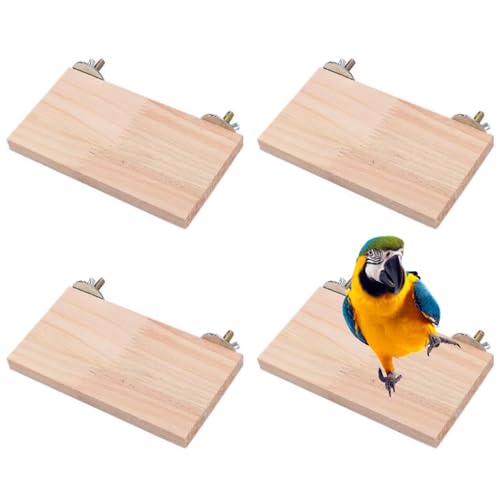 Vogelständer aus Holz, Sitzstange für Papageien, Vogelkäfig-Zubehör, Haustier-Sitzstange, Kletterstange, Papageienschaukelspielzeug, Ständer für kleine Tiere, 4 Stück Vogelständer aus Holz, Sitzstange für Papageien, Vogelkäfig-Zubehör, Haustier-Sitzstange, Kletterstange, Papageienschaukelspielzeug, Ständer für kleine Tiere, 4 Stück von Fengshengli
