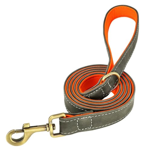 5ft Leder Hundeleine Strapazierfähiges Haustier-Lauftrainings-Leine-Seil für kleine mittelgroße und große Hunde Pitbull Mops Deutscher Schäferhund von Fenhaodian