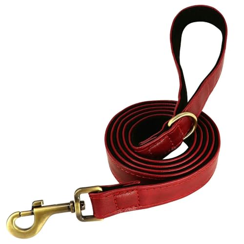 5ft Leder Hundeleine Strapazierfähiges Haustier-Lauftrainings-Leine-Seil für kleine mittelgroße und große Hunde Pitbull Mops Deutscher Schäferhund von Fenhaodian