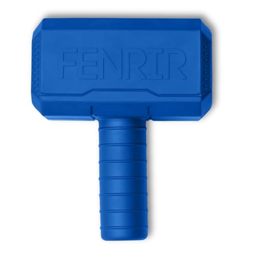 Fenrir Hammer Kauspielzeug für Hunde, starkes Gummi, füllbar, Anreicherungsspielzeug für Kauer (blau, groß) von Fenrir