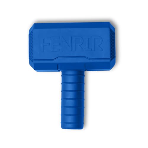 Fenrir Hammer Kauspielzeug für Hunde, starkes Gummi, füllbar, Anreicherungsspielzeug für Kauer (blau, mittel) von Fenrir