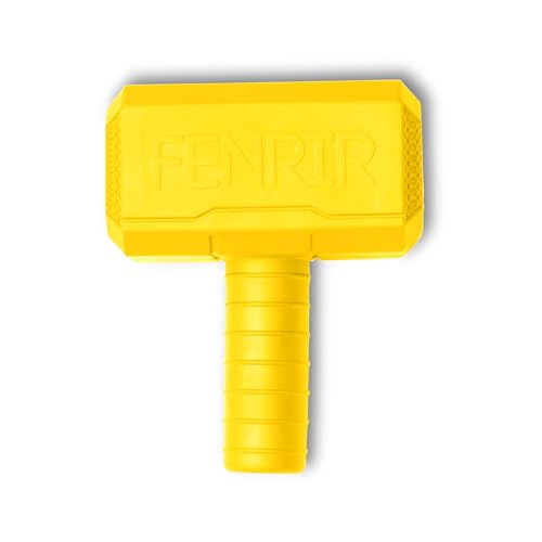 Fenrir Hammer Kauspielzeug für Hunde, starkes Gummi, füllbar, Anreicherungsspielzeug für Kauer (gelb, mittel) von Fenrir