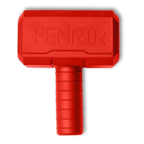 Fenrir Hammer Kauspielzeug für Hunde, starkes Gummi, füllbar, Anreicherungsspielzeug für Kauer (rot, groß) von Fenrir