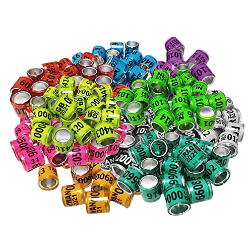 Fenteer 100 stück 2021 Aluminium-renn tauben bänder bänder 8mm mehrfarbige helle Farben und Zahlen - Multicolor von Fenteer