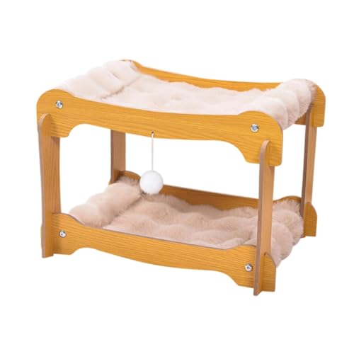 Fenteer 2-lagiges Katzenbett, Nest, Spielzubehör, tragbar, bequem, warm, für alle Jahreszeiten, für Hauskatzen, multifunktionales Hundeschlafbett von Fenteer