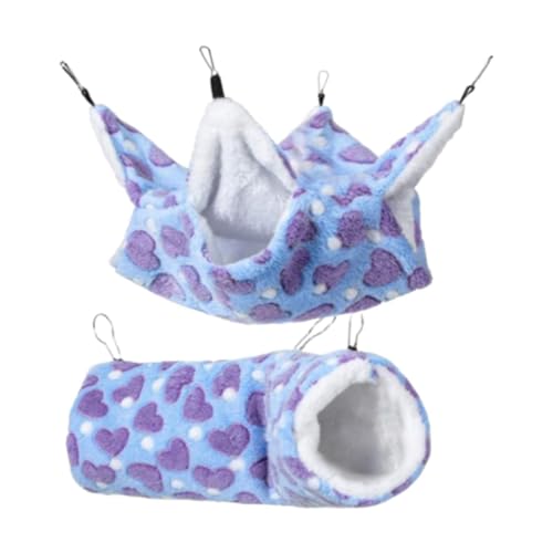 Fenteer 2-teiliges Hängematten-Set für kleine Haustierkäfige, Tunnelmatten zum Aufhängen für Frettchen, Eichhörnchen, Papageien, Zuckerpapageien, Violett Fenteer 2-teiliges Hängematten-Set für kleine Haustierkäfige, Tunnelmatten zum Aufhängen für Frettchen, Eichhörnchen, Papageien, Zuckerpapageien, Violett von Fenteer