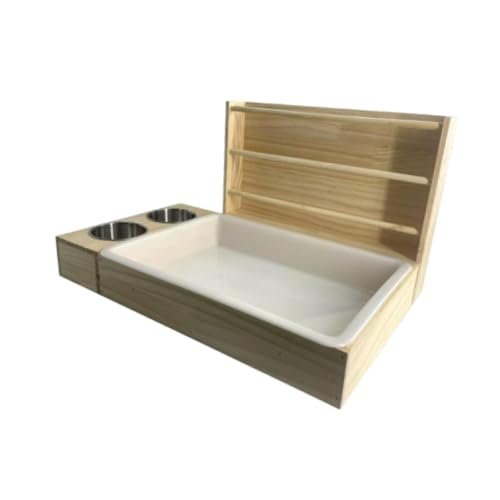 Fenteer 3 in 1 Kaninchen -Heuhändler mit Katzentoilette, Holz für Meerschweinchen, Chinchillas, Hamster, Kaninchen Fenteer 3 in 1 Kaninchen -Heuhändler mit Katzentoilette, Holz für Meerschweinchen, Chinchillas, Hamster, Kaninchen von Fenteer