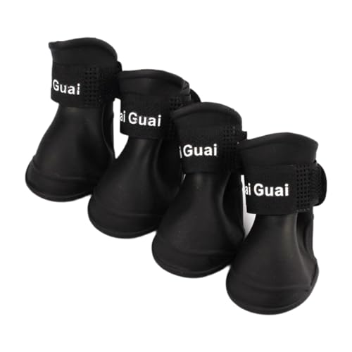 Fenteer 4 x Hundeschuhe, Hundestiefel, waschbar, schützende Hundestiefel, Pfotenschutz für Spaziergänge an verschneiten Tagen, regnerisches Wetter, Innen- und, m Fenteer 4 x Hundeschuhe, Hundestiefel, waschbar, schützende Hundestiefel, Pfotenschutz für Spaziergänge an verschneiten Tagen, regnerisches Wetter, Innen- und, m von Fenteer