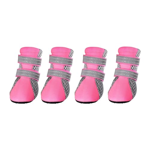 Fenteer 4 x Hundestiefel, atmungsaktiver Hundepfotenschutz, verstellbar, waschbar, rutschfeste Hundeschuhe, Hunde-Schneestiefel für kleine, mittelgroße und, XL von Fenteer