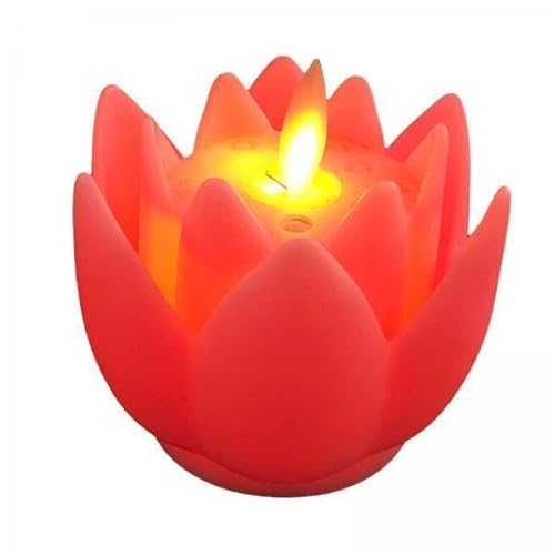 Fenteer 6X LED Teelichter, Kerzenflackern, Lotus Lampe, LED Buddhistische Lichter, Flammenlose Buddhistische Anbetung, Lotus Lampe für Fenster, Nachtlichter I von Fenteer