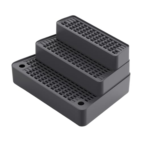 Fenteer Automatische Katzentoilettenrampe, 3-Stufen-Matte, leicht zu reinigende Unterlage, waschbar, abnehmbares Katzenstreu-Treppen-Fußteil, Dunkelgrau von Fenteer