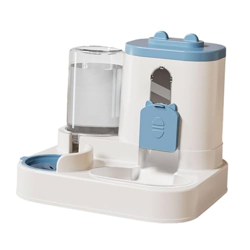 Fenteer Automatischer Futter- und Wasserspender für Haustiere, Hundefutterspender mit großer Kapazität, rutschfest, Wasserspender, Futterstation für Katzen, Blau von Fenteer