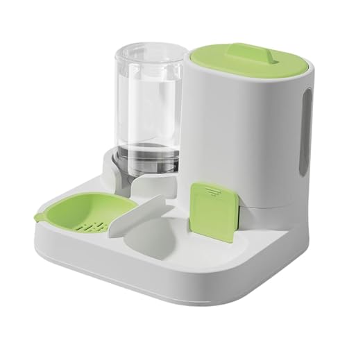 Fenteer Automatischer Futter- und Wasserspender für Haustiere, Katzenfutter, Hundenapf, Abnehmbarer tragbarer Wasserspender, GrÜn von Fenteer