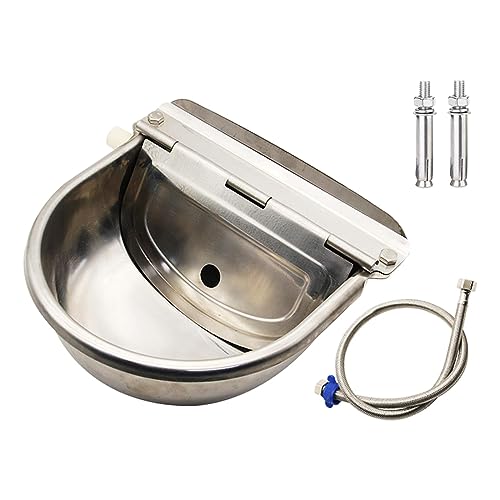 Fenteer Automatischer Trinkwassernapf für Pferde mit Schwimmerventil, Edelstahl-Tränke, Wasserstation, Spender, Viehtränke für Ziegen, Hunde, Pferde, Kein Loch mit Rohr Fenteer Automatischer Trinkwassernapf für Pferde mit Schwimmerventil, Edelstahl-Tränke, Wasserstation, Spender, Viehtränke für Ziegen, Hunde, Pferde, Kein Loch mit Rohr von Fenteer