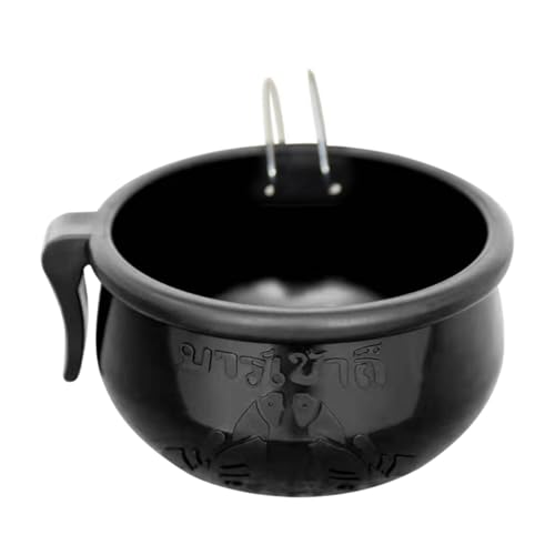 Fenteer Bird Food Feeder Gamefowl Feeder Gummi Hang Hängende Schüssel Vogelkäfig Cups Futter Fütterung Tassen Coop Tasse für Wachtelpaare Kaninchenosen, Schwarz, 10cmx7cm von Fenteer