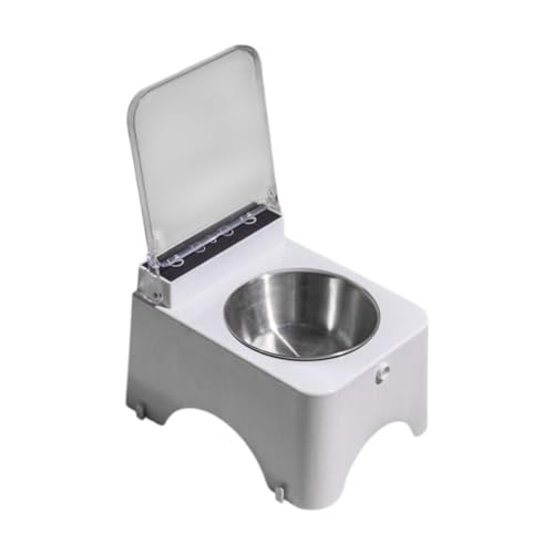Fenteer Cat Bowl mit erhöhtem Stand Auto Open Cover Pet Bowl Schutzhals für Katzen Hunde Stall Smart Pet Feeder Snack Container, Edelstahlschüssel Fenteer Cat Bowl mit erhöhtem Stand Auto Open Cover Pet Bowl Schutzhals für Katzen Hunde Stall Smart Pet Feeder Snack Container, Edelstahlschüssel von Fenteer