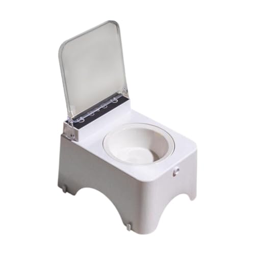 Fenteer Cat Bowl mit erhöhtem Stand Auto Open Cover Pet Bowl Schutzhals für Katzen Hunde Stall Smart Pet Feeder Snack Container, Keramikschale Fenteer Cat Bowl mit erhöhtem Stand Auto Open Cover Pet Bowl Schutzhals für Katzen Hunde Stall Smart Pet Feeder Snack Container, Keramikschale von Fenteer
