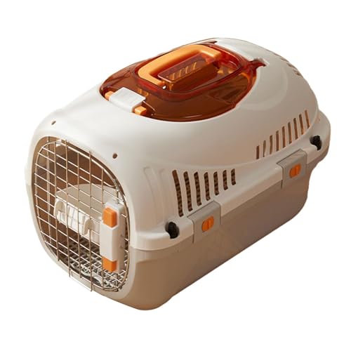 Fenteer Dog Kenne Hartschalen-Katzentransportbox, atmungsaktive Haustier-Reisetransportbox, Transportbox für Kätzchen, kleine und mittelgroße Hunde, Stil b von Fenteer