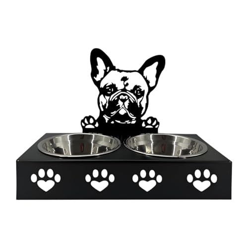 Fenteer Doppelwasser- und Lebensmittelschüssel, Katzenfutter und Wasserschale, Edelstahl -Non -Slip -Katzen Fütterungsschale, Haustier -Feeder -Schüssel für, D von Fenteer