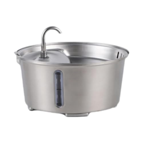 Fenteer Edelstahl, Katzen-Haustier-Wasserbrunnen, Trinkbrunnen, 2,6 l, Wassernapf, automatischer Hundetrinknapf aus Metall für Katzen, innen Fenteer Edelstahl, Katzen-Haustier-Wasserbrunnen, Trinkbrunnen, 2,6 l, Wassernapf, automatischer Hundetrinknapf aus Metall für Katzen, innen von Fenteer