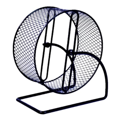 Fenteer Eisen Hamster Laufen Rad Stille Hamsterrad Stumm Schwarz für kleine Tiere stabil roined, L von Fenteer