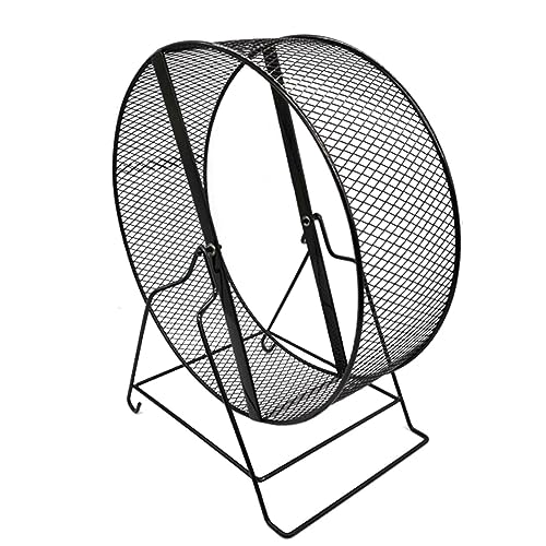 Fenteer Eisen-Hamster-Laufrad Silent Meerschweinchen-Jogging-Rad für Kleintiere -Drahtgeflecht-Käfig-Zubehör, 26 x 15 x 28,5 cm von Fenteer