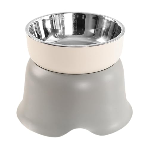 Fenteer Erhöhte Katzenfutterbogen, Haustierschale Wasserschale, abnehmbare Edelstahlschüssel Katzenfuttergericht Katzenfutter für Hundehersteller Welpe, Grau Fenteer Erhöhte Katzenfutterbogen, Haustierschale Wasserschale, abnehmbare Edelstahlschüssel Katzenfuttergericht Katzenfutter für Hundehersteller Welpe, Grau von Fenteer