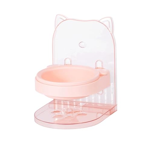 Fenteer Erhöhter Futter für Katzen, Futter für Haustiere, höhenverstellbar, großer für Katzen, schützender Hals, rutschfest, 13 cm Durchmesser, ROSA von Fenteer