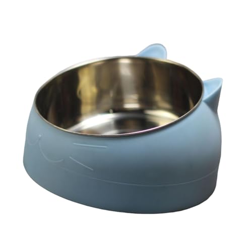 Fenteer Erhöhter Katzennapf, Hundefutterspender, Haustiernapf, um 15° geneigt, Geschenk für, multifunktional, modisch, rutschfeste, Blau von Fenteer
