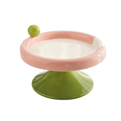 Fenteer Erhöhter Katzennapf aus, Katzenfutternapf, süßes Eiscreme-Design, rutschfest, breite Öffnung, erhöhter Futter- und Wassernapf, Tränke und, Groß Rot Grün von Fenteer