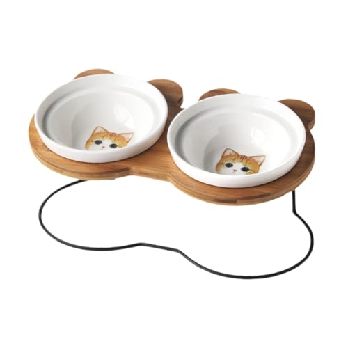 Fenteer Erhöhter Wassernapf für Hunde, geneigte Hundenäpfe mit Ständer für kleine und mittelgroße Katzen, Katzenfutterstation, ergonomische, erhöhte, Gelbe Katze Fenteer Erhöhter Wassernapf für Hunde, geneigte Hundenäpfe mit Ständer für kleine und mittelgroße Katzen, Katzenfutterstation, ergonomische, erhöhte, Gelbe Katze von Fenteer