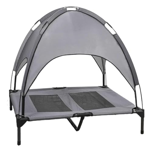 Fenteer Erhöhtes Bett mit Baldachin, Hundebett für den Außenbereich, verschleißfest, stabil, tragbares Haustierbett, erhöhtes Feldbett für den Innen- und, GRAU Fenteer Erhöhtes Bett mit Baldachin, Hundebett für den Außenbereich, verschleißfest, stabil, tragbares Haustierbett, erhöhtes Feldbett für den Innen- und, GRAU von Fenteer