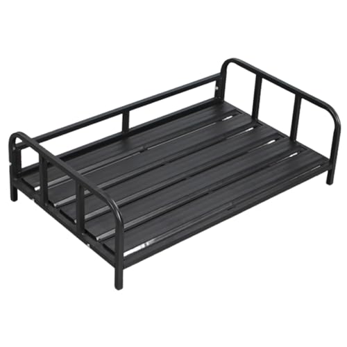 Fenteer Erhöhtes Haustierbett, strapazierfähig, bequem, atmungsaktiv, mit Schienen, für den Innenbereich, vielseitige Geschenke, schnell aufzubauen, für den, Schwarz von Fenteer