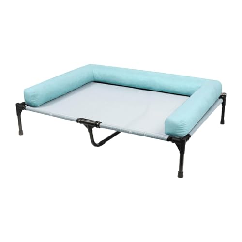 Fenteer Erhöhtes Hundebett, Haustierbett, tragbares Welpenbett, atmungsaktives Netzgewebe, rutschfestes Haustierbett, Katzenbett für Camping, Innenbereich, Blau Fenteer Erhöhtes Hundebett, Haustierbett, tragbares Welpenbett, atmungsaktives Netzgewebe, rutschfestes Haustierbett, Katzenbett für Camping, Innenbereich, Blau von Fenteer